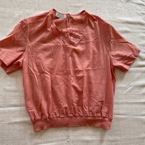 The Villager Coral Short Sleeve Top